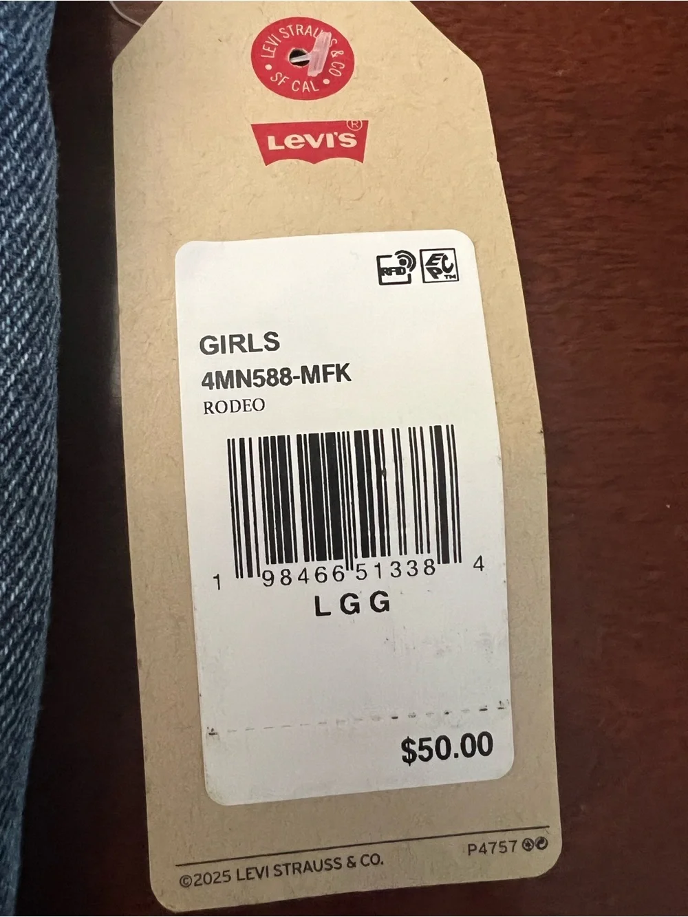 Levi's Girls Denim Vest in Blue Wash